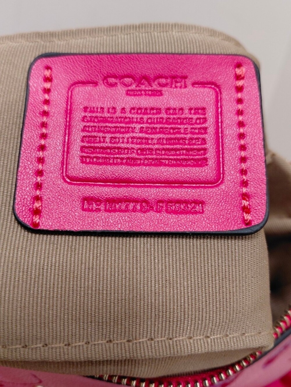 Coach Pink Cherry-Print Mini Shoulder Bag with Gold Hardware - Picture 7 of 7